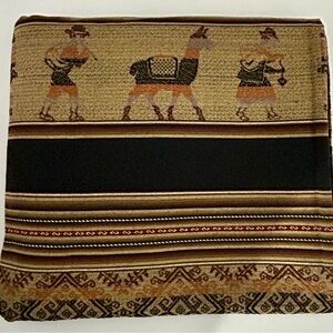 Handwoven Peruvian Tablecloth | 102” x 52” | Llama & Andean Design
